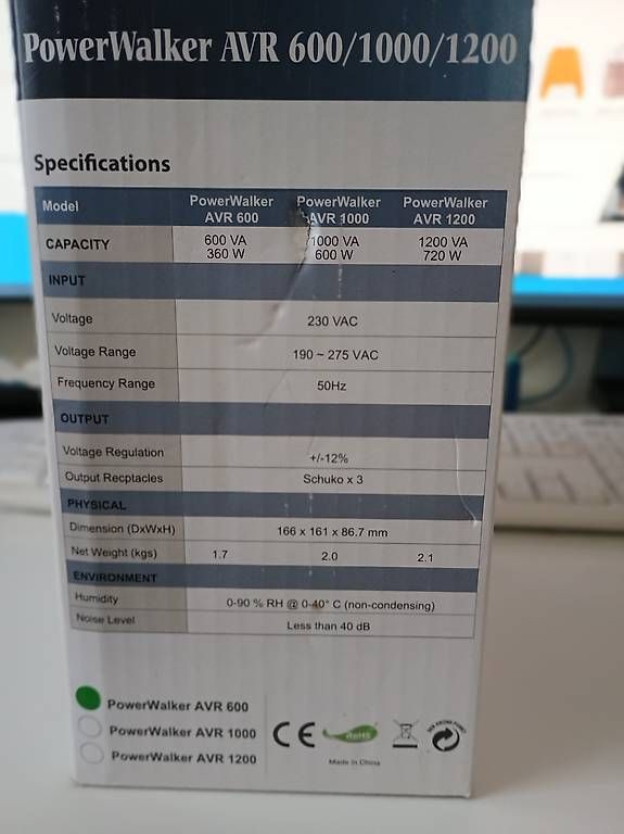 Stromzufuhr: Powerwalker AVR 600 – Neu und originalverpackt aus Faido von crossini 2