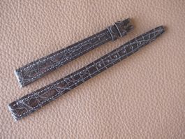 Luxus echt Krokodil NOS 12mm taupe grau Croco extralang 12x8