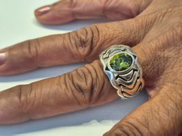 Ring Silber 925 Peridot 13g Unisex Schmuck