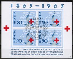 1963  100 Jahre   Rotes Kreuz   gestempelt  Ersttag