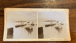 Photo Stereo Foto Regates Bateau barque Ouchy Lausanne