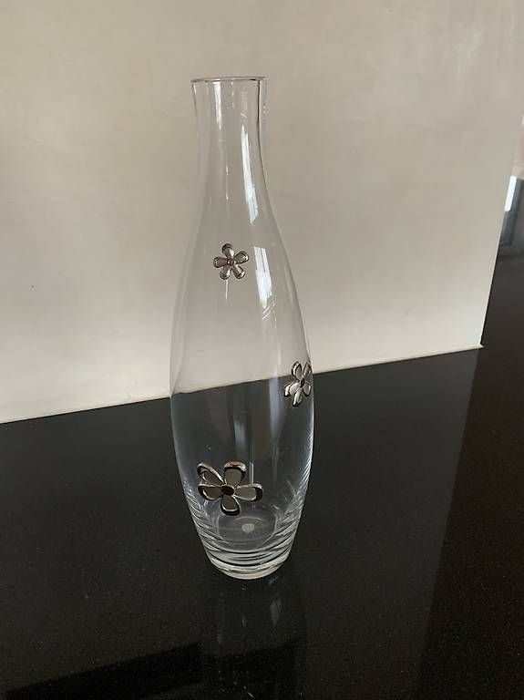 Vasi & Recipienti: Glas Vase mit Silber Details – Usato da Riehen venduto da babba1958 3