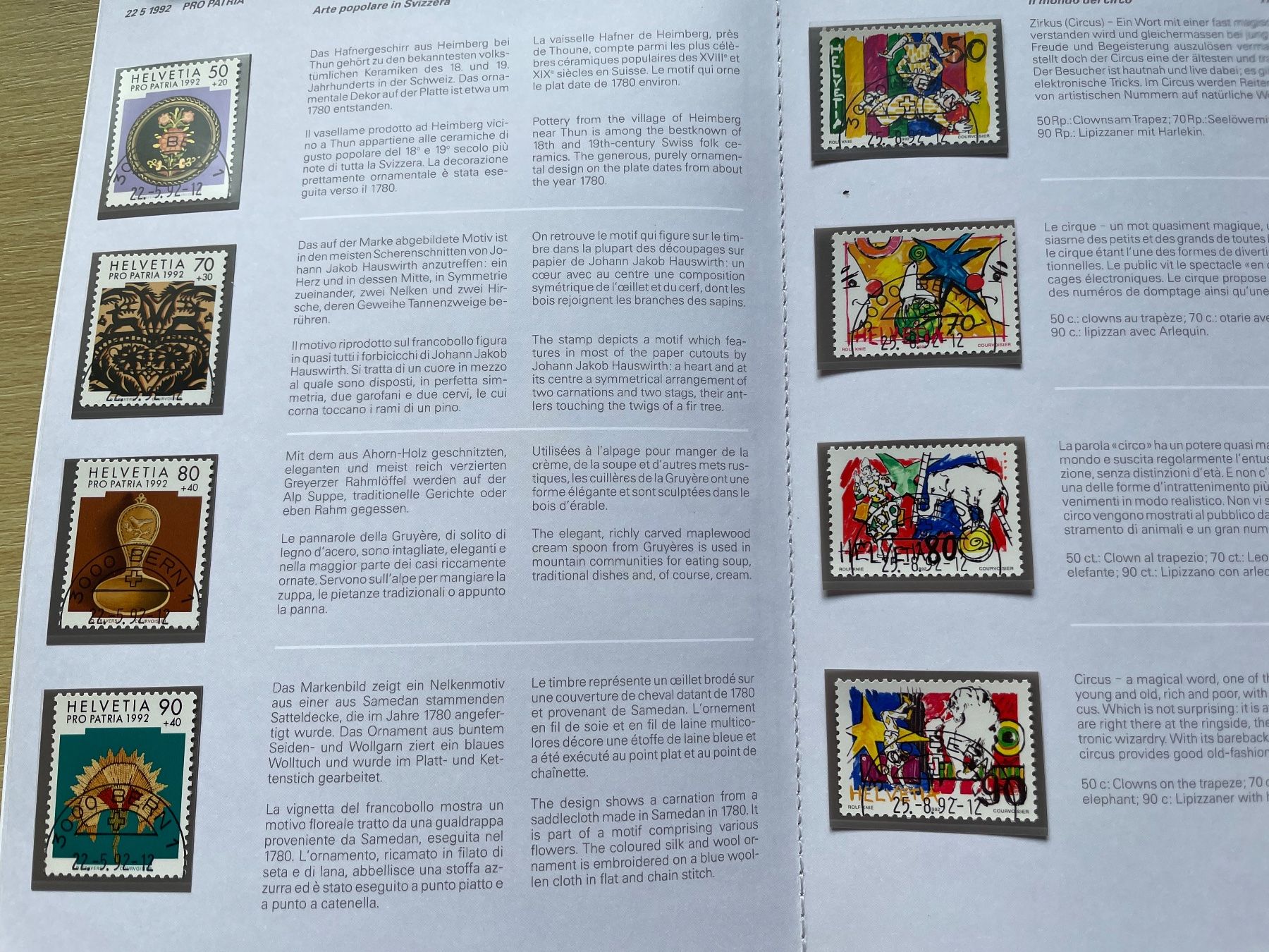 Tutti i francobolli: Carnet timb. 1992 prix poste 34.- SBK 85.- – Usato da Sonceboz-Sombeval venduto da Comment2 1