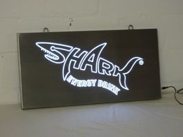 Shark Leuchtreklame Edelstahl Energy Drink Bar  Mancave