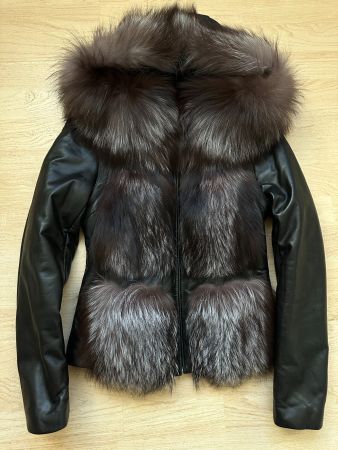 Luxuriöse Lederjacke 2 in 1 mit Echtpelz Gr.XS WIE NEU