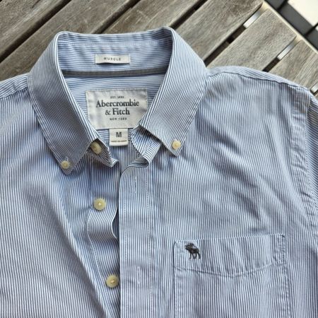 🐸 ABERCROMBIE & FITCH BUTTON DOWN HERREN HEMD M MUSCLE