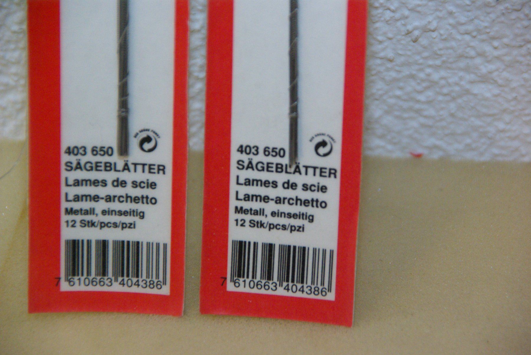 Seghe: 2 Pack Sägeblätter metall, einseitig – Nuovo e nell'imballaggio originale da Herisau venduto da Cevianer1844 1