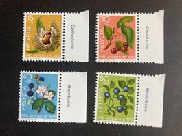 Schweiz 1973 Satz Pro Juventute Wald Früchte TAB Deutsch R