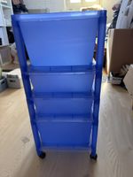 Rollwagen mit 4 Schubladen blau Kunststoff 