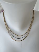 Collier à trois rangs en 2 Couleurs 40 cm vintage