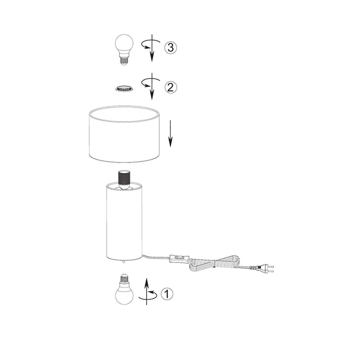Lampade: Tischleuchte, Stoffschirme, 40 cm Höhe – Nuovo (secondo la descrizione) da Kreuzlingen venduto da Smart-Light 5