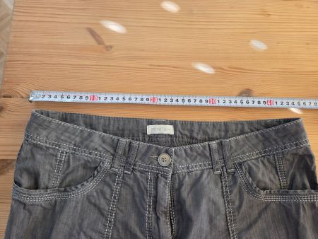 schwarz/silber Cargo Jeans, leicht, 44, Baumwolle