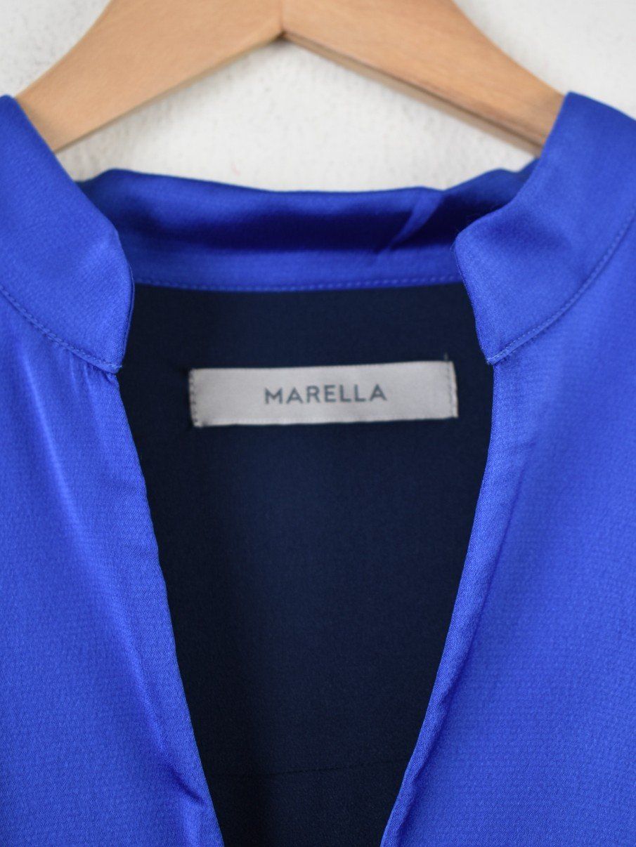 Marella Vestiti: Marella Kleid Gr.38, blau, Satinoptik – Nuovo (secondo la descrizione) da Nürensdorf venduto da 2ND_STORY 4
