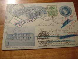 Uruguay, uralte Ganzsache 1904, - Zürich, Zusatzfrankatur