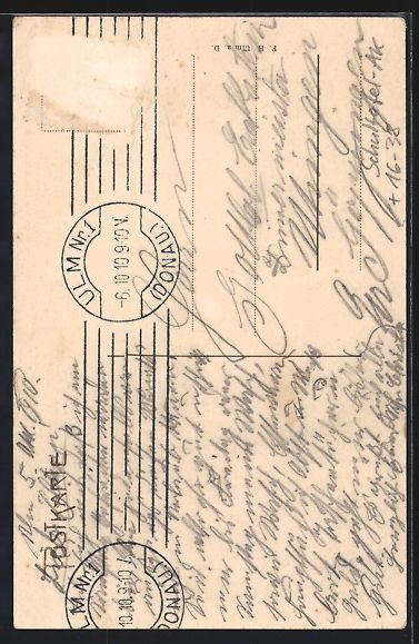 Cartoline postali: Schultafel-AK Ulm / Donau, Teilansicht v – Usato da Berlin venduto da bartko-reher 1