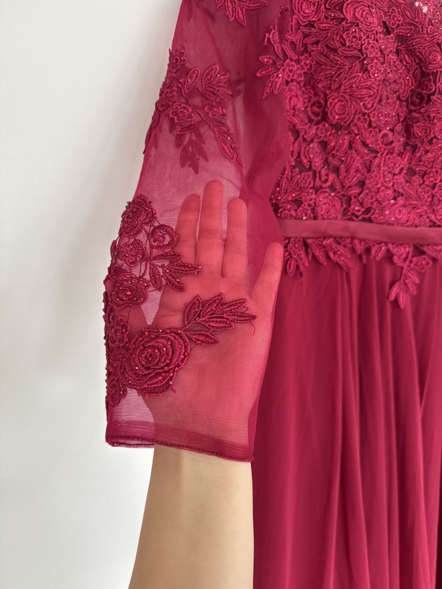 Kleider: Bordeauxrotes Kleid mit Spitze – Gebraucht aus Sursee von Alyel 2