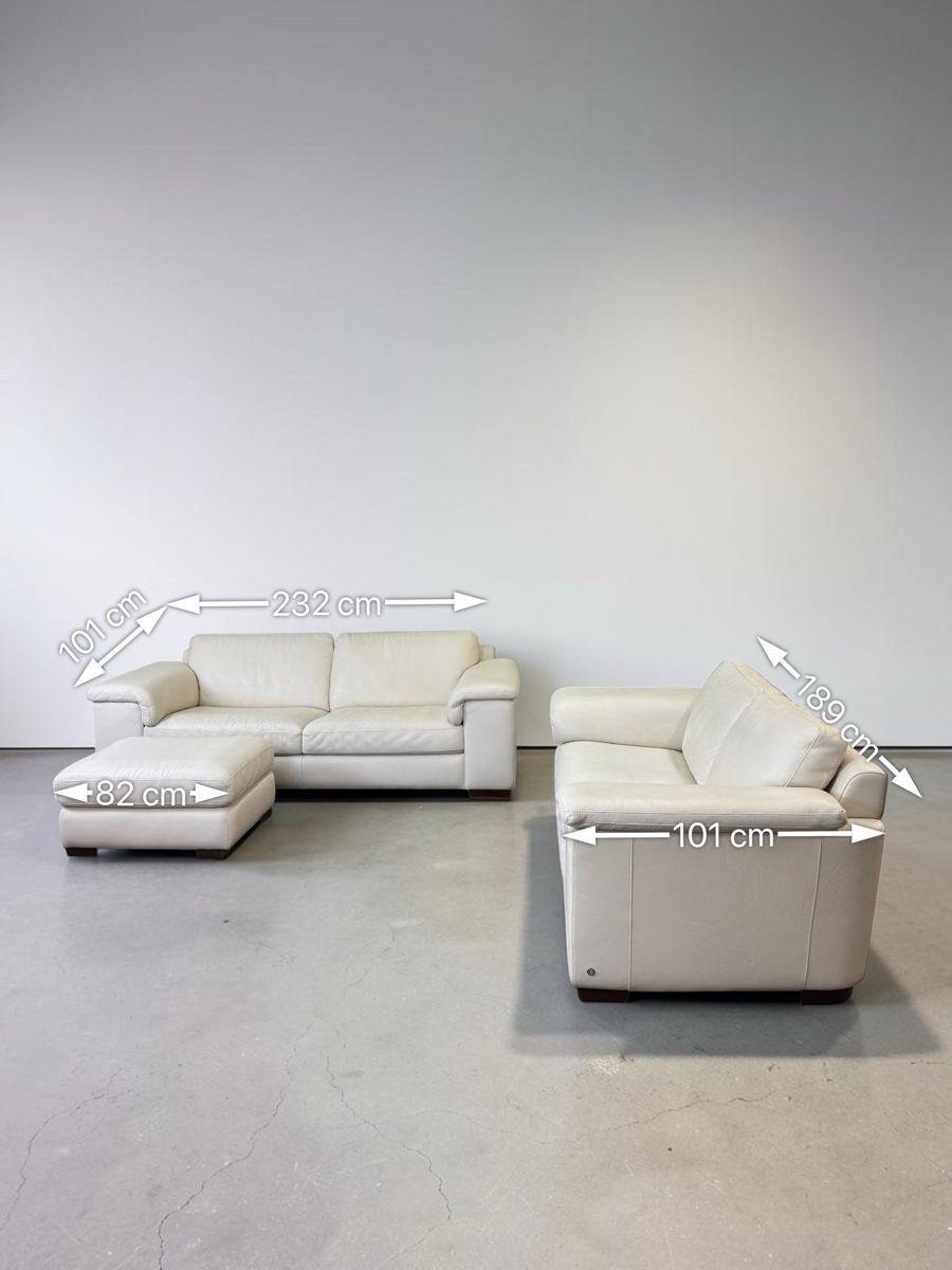 Natuzzi Divani: Natuzzi Brivido Sofagarnitur, echtes Nappaleder, Creme – Usato da Bachenbülach venduto da Sofalab.swiss 9