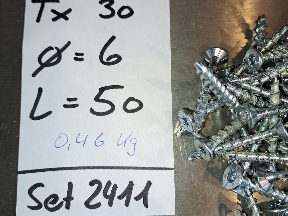 Eisenwaren: Schrauben Torx Ø 6mm; L=50mm; Tx 30 – Neu (gemäss Beschreibung) aus Sargans von Bomp