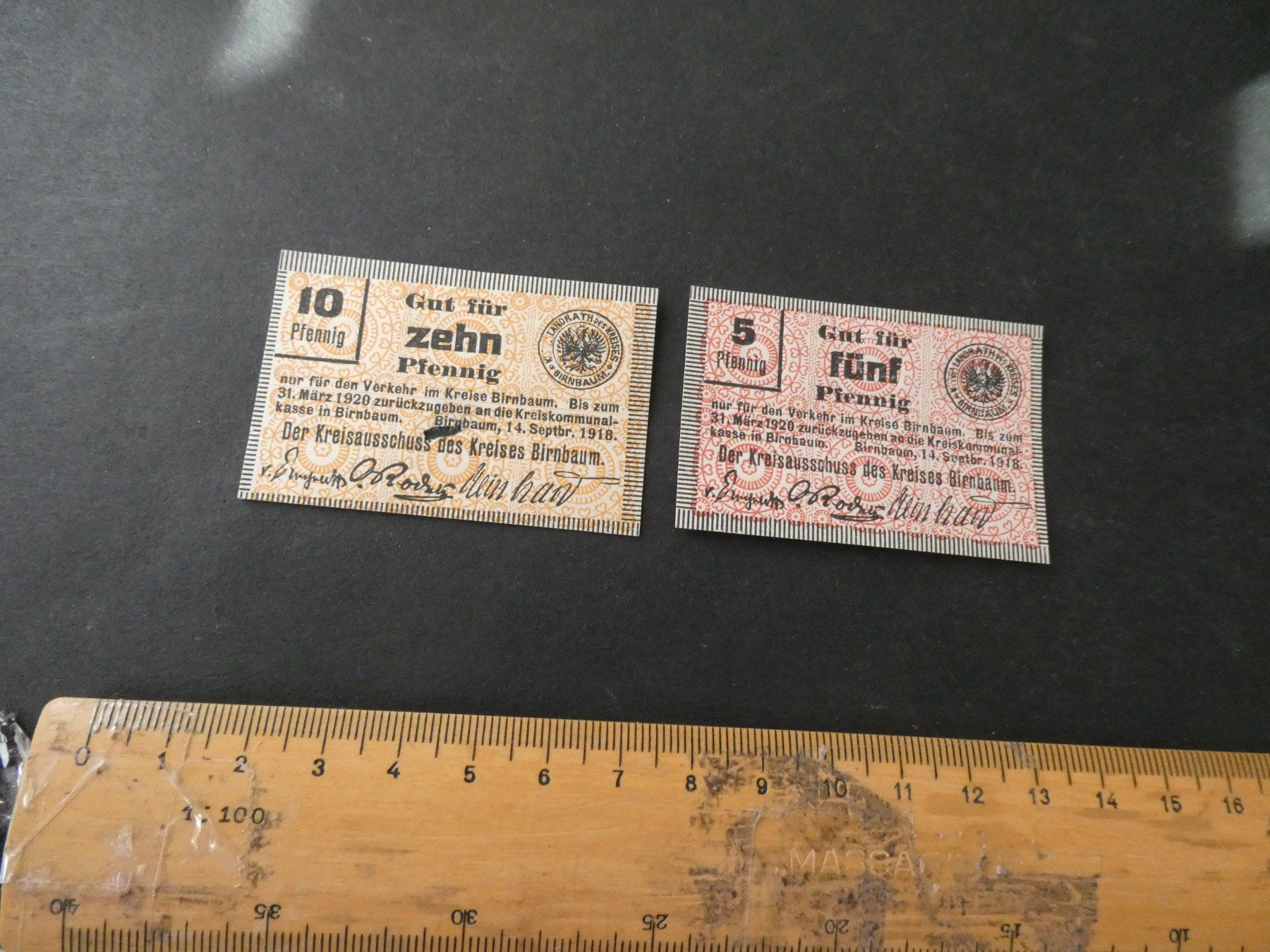 Banknoten: Dt. Reich,  Birnbaum - Notgeldscheine – Gebraucht aus Hinterforst von Rohusri