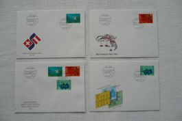 1992 4 FDC Sondermarken I Satz & Einzelmarken SBK 823 - 825
