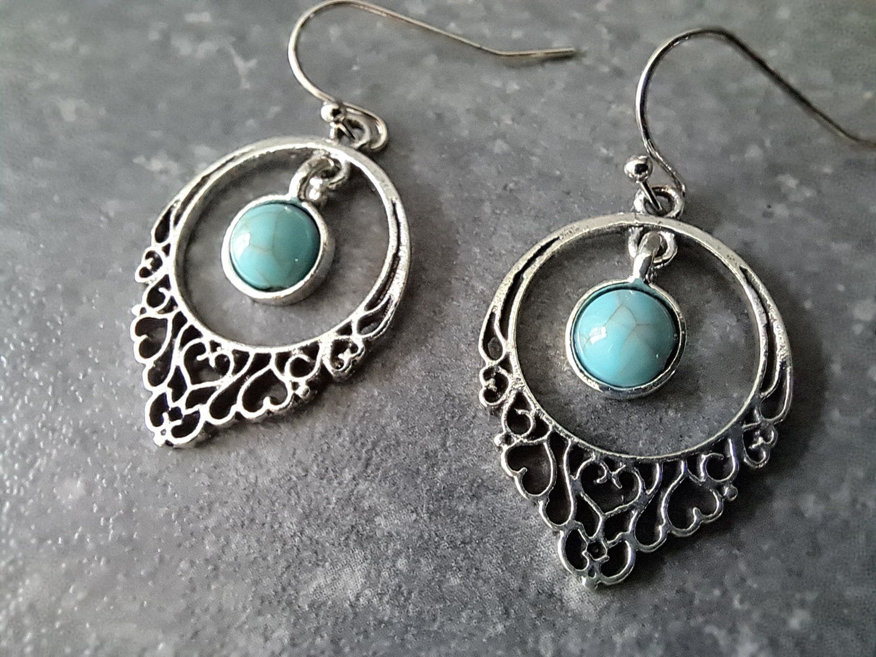 Ohrringe & -stecker: Boucles d'oreilles vintage turquoise – Neu und originalverpackt aus St-Imier von supernova21 2