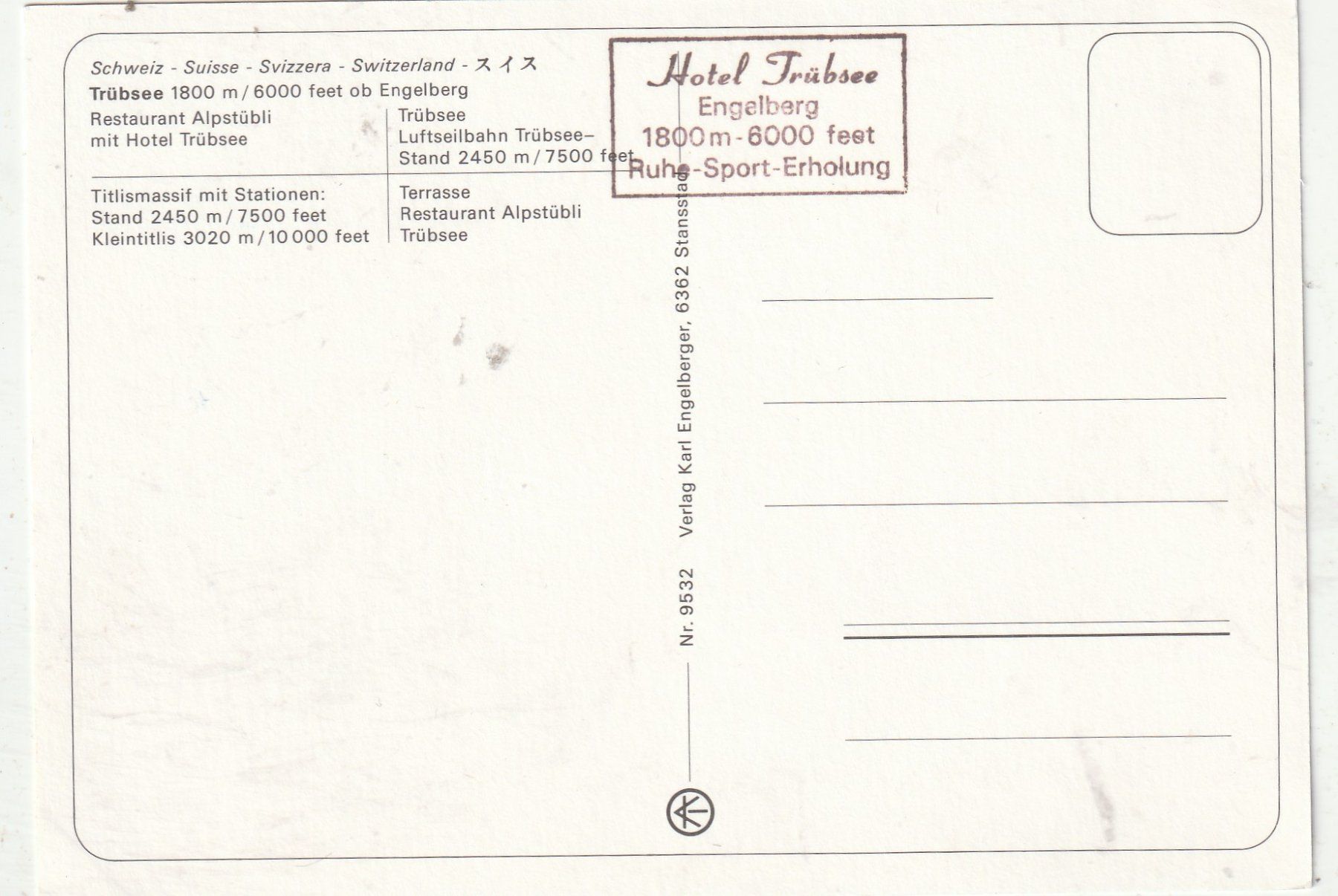 Cartes postales: Trüebsee MBK – D'occasion à Lumbrein par made02 1