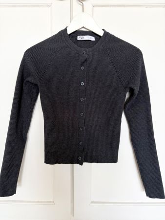Cardigan gris Zara femme en coton mélangé - Taille XS-S