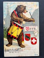 Träm-Träm trä-ri-di-ri / Bär mit Trommel , Juxkarte 1904