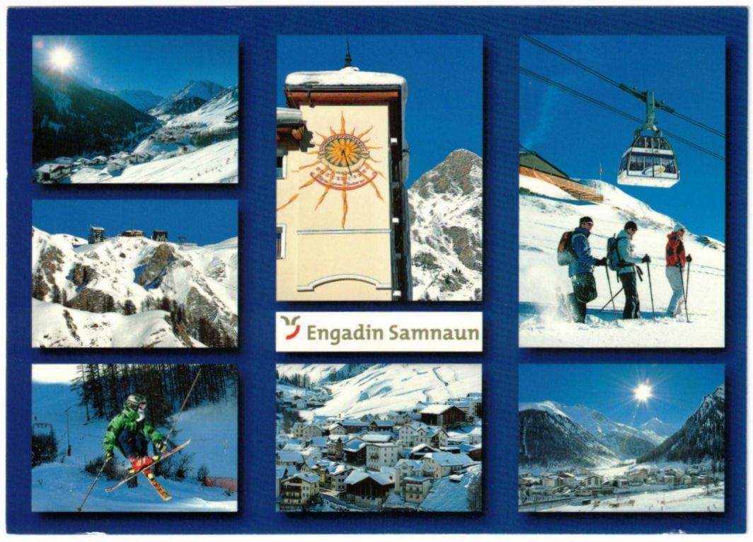 Cartoline postali: Samnaun - 4 Bild AK – Usato da Binningen venduto da Mountainrider