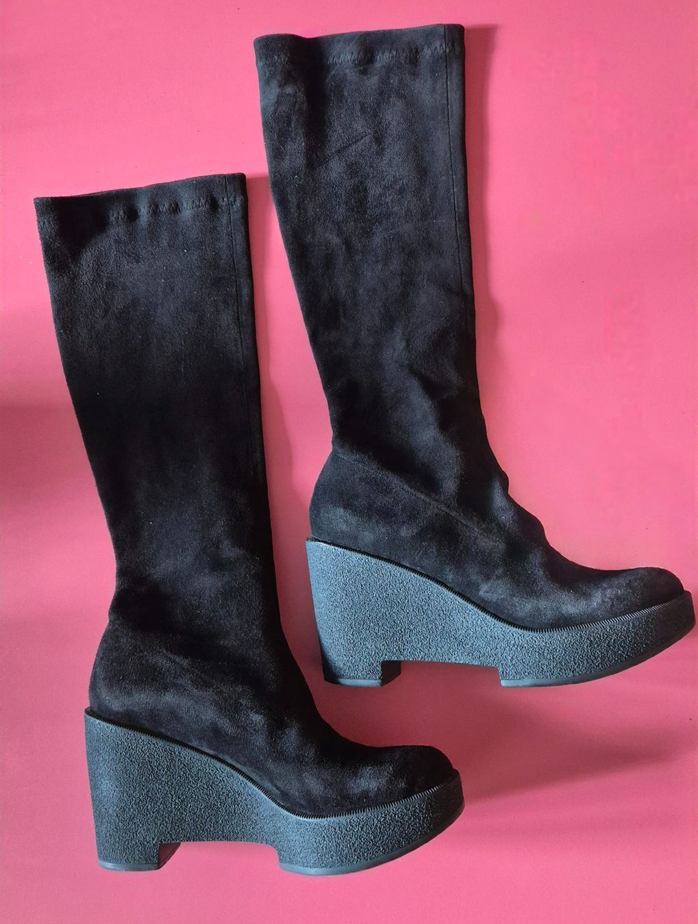 Scarpe da donna: Robert Clergerie bottes en daim avec talon compensé - T 37 – Usato da bernex venduto da evagabor