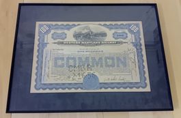 Western Maryland Railway Aktie 1955 – 100 Shares gerahmt