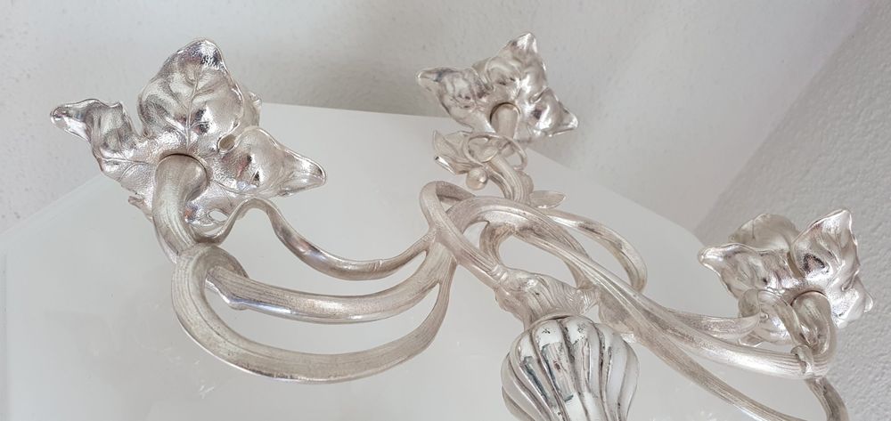Kerzenleuchter • Jugendstil - WMF um 1900, versilbert 9