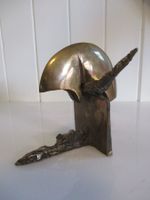 Bronze-Skulptur Helm mit Hörnern - unbek. Künstler art arte