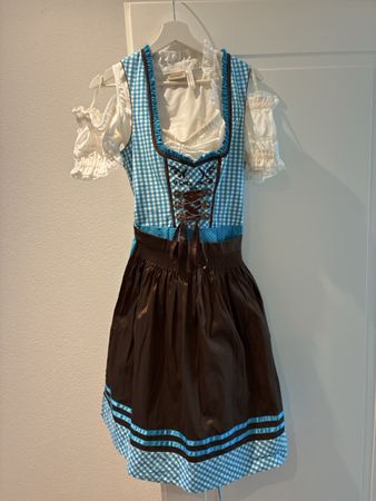 Landhaus Dirndl, hellblau/braun Gr. 36Top Zustand!