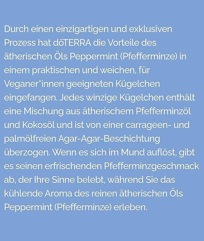 Huiles essentielles: Dõterra Peppermint Kügelchen – Neuf avec emballage d'origine à Lyss par Infinia 1