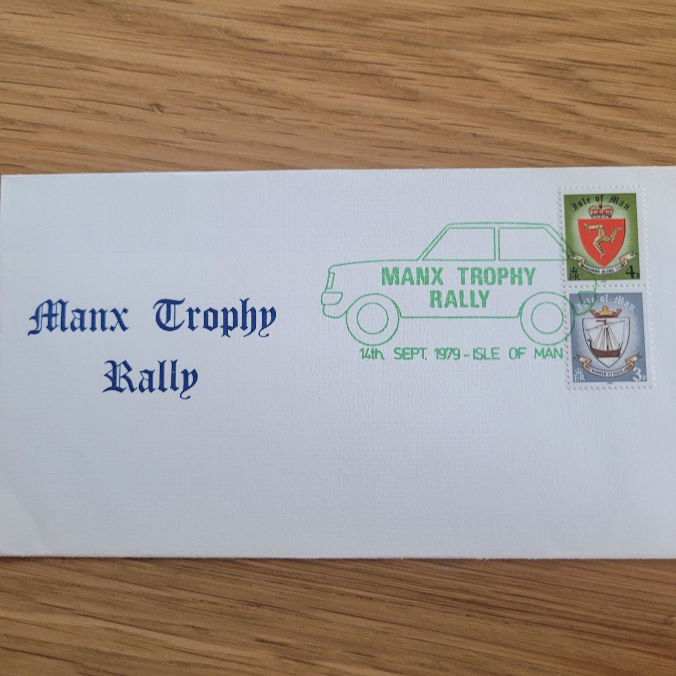 Alle Briefmarken: Document Automobile Manx Trophy Rally 1979 – Gebraucht aus Biel/Bienne von Destockweb