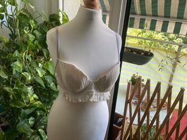 Sexy Soutien-gorge balconnets plissé écru taille 75C
