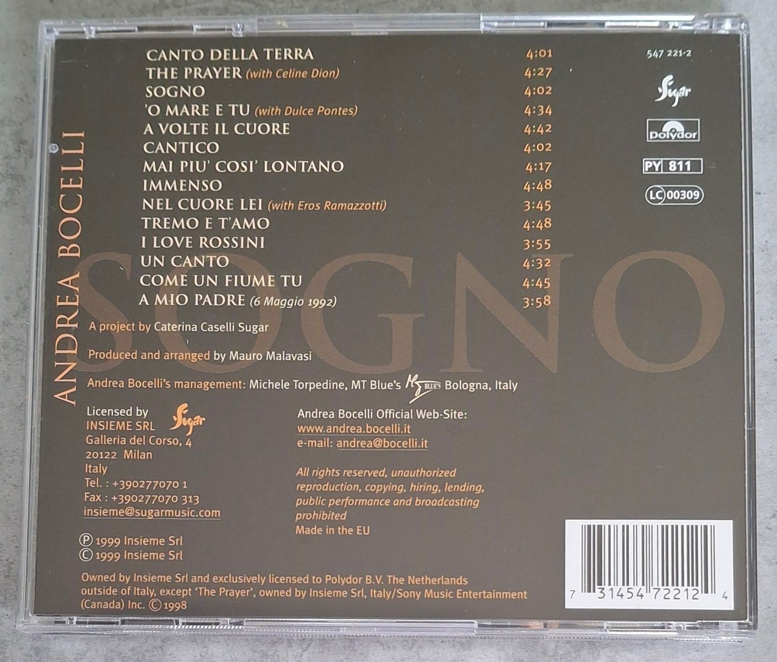 CD: Andrea Bocelli - Sogno – Usato da Reinach BL venduto da Chela04 1