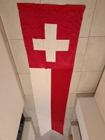 Antike Schweizer Hausfahne Schwalbenschwanz knapp 4m lang