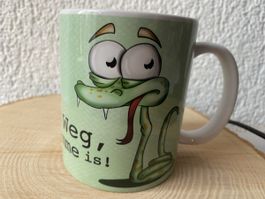 Lustiger Kaffeebecher "Zzz… Aus dem Weg" Schlange Tasse