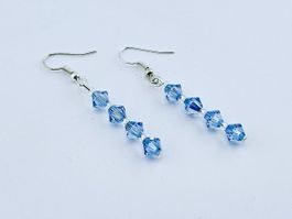 Ohrringe Ohrhänger Swarovski Kristalle in Saphir Blau