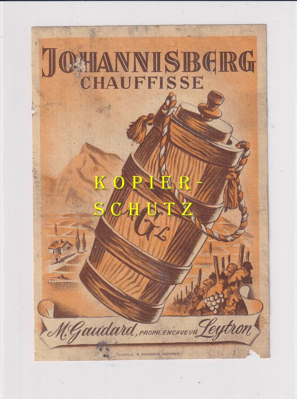 Carta: Etikette - Johannisberg Chauffisse /bd – Usato da Hombrechtikon venduto da Rudolf07