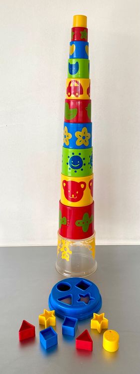 Small Foot Silikon Stapelbecher 7-teilig - BPA-frei Für Badewanne & Sandkasten