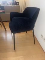 Set of 8 Comfortable Habitat Velvet Chairs