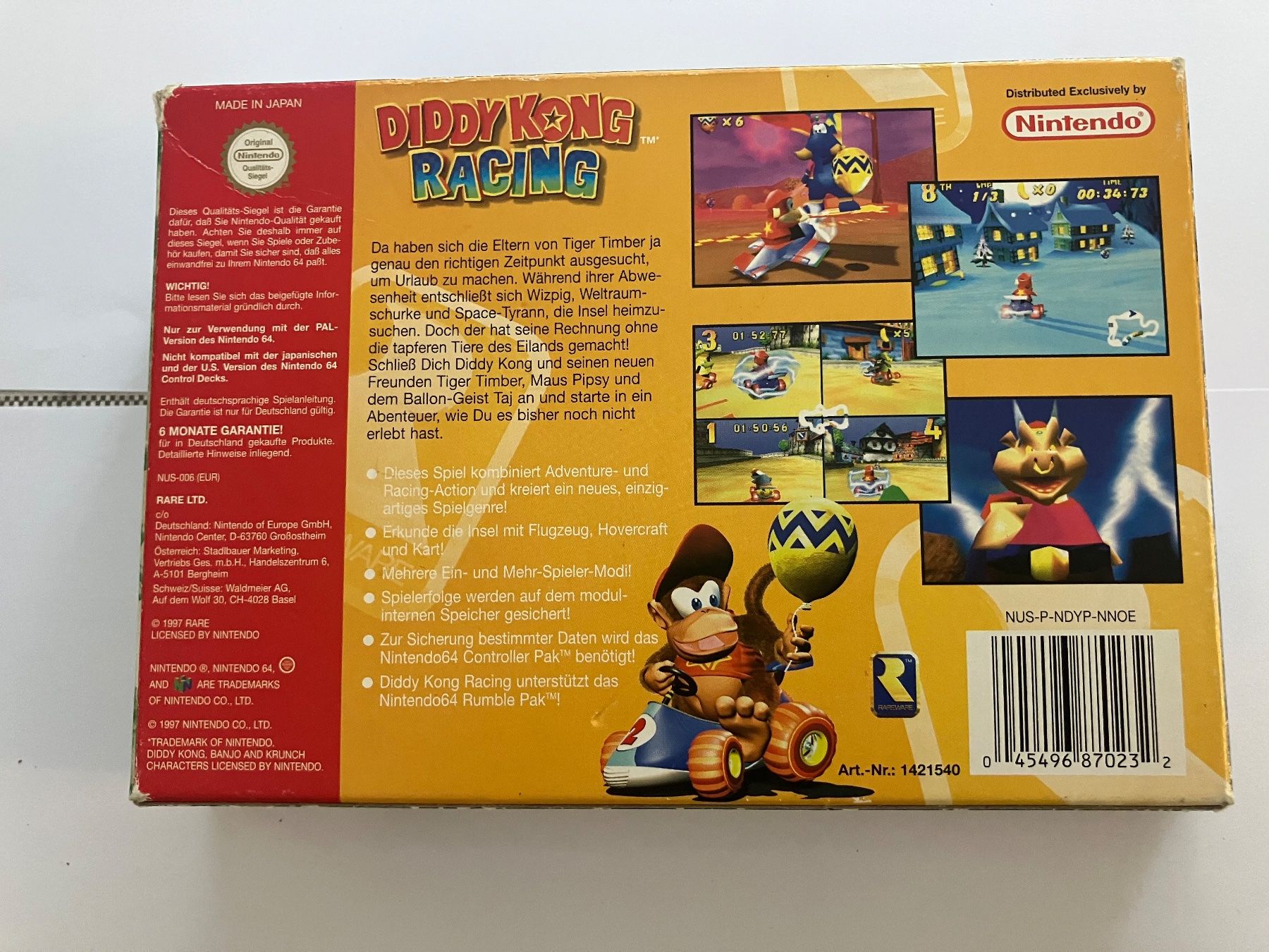 Nintendo Giochi: Diddy Kong Racing Nintendo 64 PAL Version Box – Usato da Balterswil venduto da Erbsli77 9