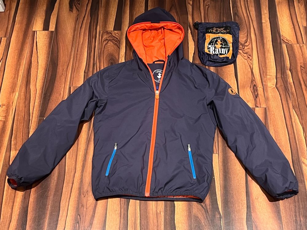 Kinder-Regenjacke 152 Save the Duck Unisex blau orange