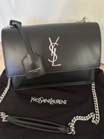 Saint Laurent Sunset Tasche, Medium, schwarz, wie Neu