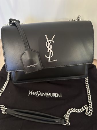 Saint Laurent Sunset Tasche, Medium, schwarz, wie Neu