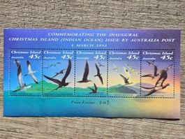 Australien Christmas Islands 1993 Souvenir Block Vögel **