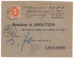Lettre de Ins (ANET) pour Lausanne le 2.VII.03